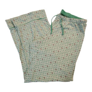 Old Navy 'Fa La La' Green Brown Pajama Pants - Medium